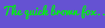 Image with Font Color 00EE12 and Background Color 6552D2